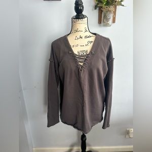 Umgee bohemian sweater‎ raw hem hippie western minimalist